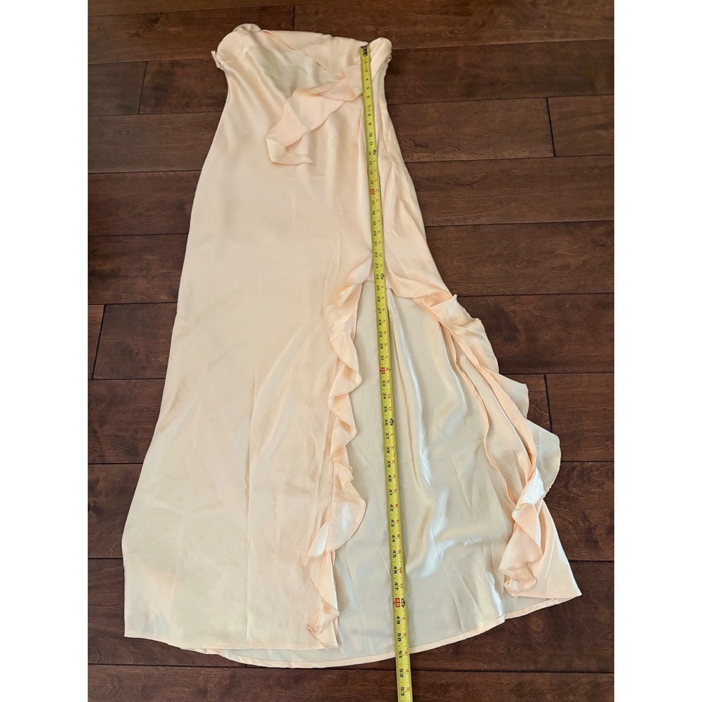 Petal & Pup Women One Shoulder Ruffle Maxi Dress Yellow Floral Rosette Size L - Picture 8 of 13
